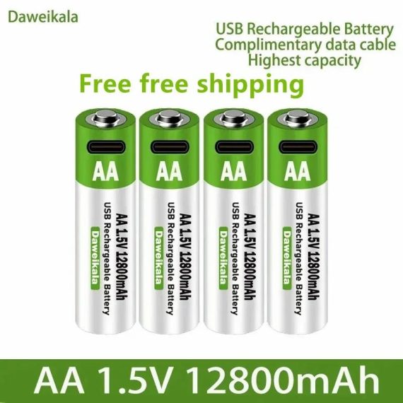 Automobiles & Motorcycles | 2023 New 1.5V Usb Aa Rechargeable Battery 12800 Mah Li-Ion Battery For Remote Control Mouse Electric Toy Battery + Type-C Cable Automobiles & Motorcycles Automobiles & Motorcycles