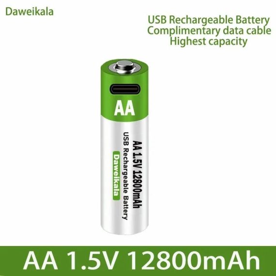 Automobiles & Motorcycles | 2023 New 1.5V Usb Aa Rechargeable Battery 12800 Mah Li-Ion Battery For Remote Control Mouse Electric Toy Battery + Type-C Cable Automobiles & Motorcycles Automobiles & Motorcycles