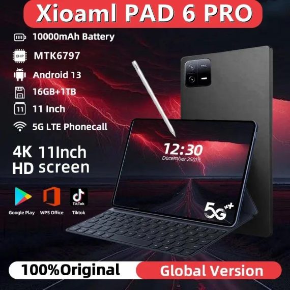 Cell Phones & Accessories | 2024 Original Global Version Pad 6 Pro Tablets 11Inch Hd 4K Pc 16Gb+1Tb 10000Mah Android 13 5G Dual Sim Card Phone Call Wifi Tab Cell Phones & Accessories Cell Phones & Accessories