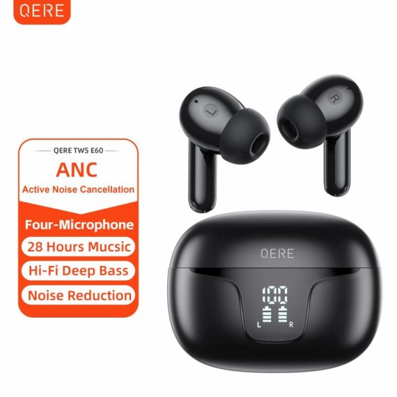 Cell Phones & Accessories | Qere E60 Wireless Bluetooth Headphones Hd Microphone,Hifi Earphones,13Mm Driver,Display Screen+Touch Control,6 Mics, Anc Call Cell Phones & Accessories Cell Phones & Accessories