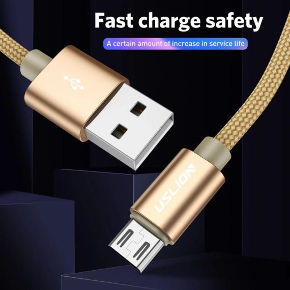 Cell Phones & Accessories | Rose Gold Nylon Charging Data Cable Micro Usb Cable For Android Mobile Phones Xiaomi Huawei Meizu Samsung Tablets 0.3M/1M/1.8M Cell Phones & Accessories Cell Phones & Accessories