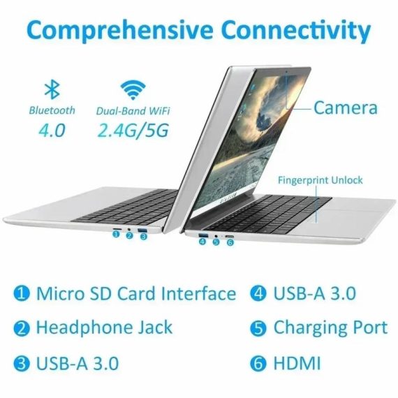 Computers & It Accessories | 15.6 Inch Laptop 32Gb Ram 2Tb Ssd Windows 11 Notebook Pc Gamer N95 Office Computer With Backlit Fingerprint Wifi Camera Computers & It Accessories Computers & It Accessories