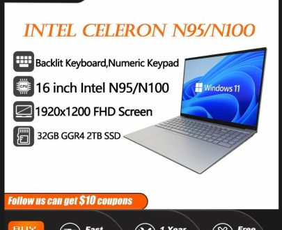 Computers & It Accessories | 16-Inch Intel Celeron N95/N100 Laptop Windows 11 Pro Office Bluetooth Notebook Pc 32Gb Ddr4 2Tb Ssd 1920×1200 Ips Netbook Computers & It Accessories Computers & It Accessories