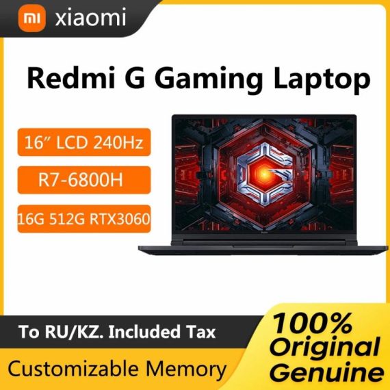 Computers & It Accessories | 2022 Xiaomi Redmi G Pro Gaming Laptop 16 Inch 240Hz Lcd Screen Computer Rtx3060 Amd Ryzen7 R7 6800H 16Gb Ddr5 512Gb Ssd Notebook Computers & It Accessories Computers & It Accessories