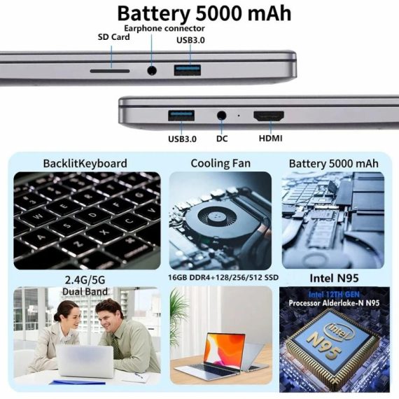 Computers & It Accessories | 2024 Gaming Laptops Windows 11 Woman Study Notebook Netbook 15.6 Inch 12Th Gen Intel Alder N95 32Gb Ddr4 2Tb Wifi Ultrabook Computers & It Accessories Computers & It Accessories