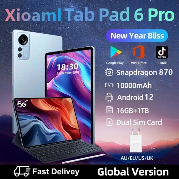 Computers & It Accessories | 2024 Global Version New Pad 6 Pro Tablet Android 12 16Gb Ram+1T Rom Snapdragon 870 Tablets Pc 5G Dual Sim Card Or Wifi Hd 4K Mi Computers & It Accessories Computers & It Accessories