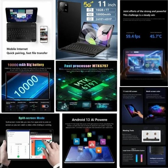 Computers & It Accessories | 2024 Global Version Original Pad 6 Pro Tablet 11Inch Hd 4K Android 13 16Gb+1T 10000Mah 5G Dual Sim Phone Call Wifi Mi Tablet Pc Computers & It Accessories Computers & It Accessories