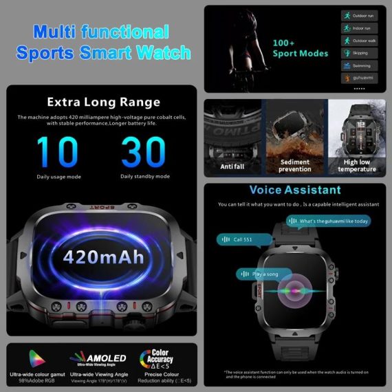 Consumer Electronics | 2024 New Rugged Military Gps Smart Watch Men Amoled Hd Screen Heart Rate Bluetooth Call Waterproof Outdoor Smartwatch For Xiaomi Consumer Electronics Consumer Electronics