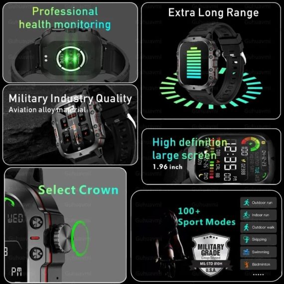 Consumer Electronics | 2024 New Rugged Military Gps Smart Watch Men Amoled Hd Screen Heart Rate Bluetooth Call Waterproof Outdoor Smartwatch For Xiaomi Consumer Electronics Consumer Electronics