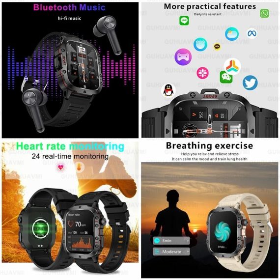 Consumer Electronics | 2024 New Rugged Military Gps Smart Watch Men Amoled Hd Screen Heart Rate Bluetooth Call Waterproof Outdoor Smartwatch For Xiaomi Consumer Electronics Consumer Electronics