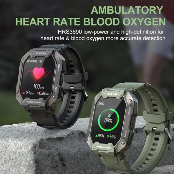 Consumer Electronics | C20 Military Smart Watch Men Carbon Black Ultra Army Outdoor Ip68 Waterproof Heart Rate Blood Oxygen Monitor Smartwatch 2023 Consumer Electronics Consumer Electronics