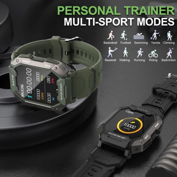 Consumer Electronics | C20 Military Smart Watch Men Carbon Black Ultra Army Outdoor Ip68 Waterproof Heart Rate Blood Oxygen Monitor Smartwatch 2023 Consumer Electronics Consumer Electronics