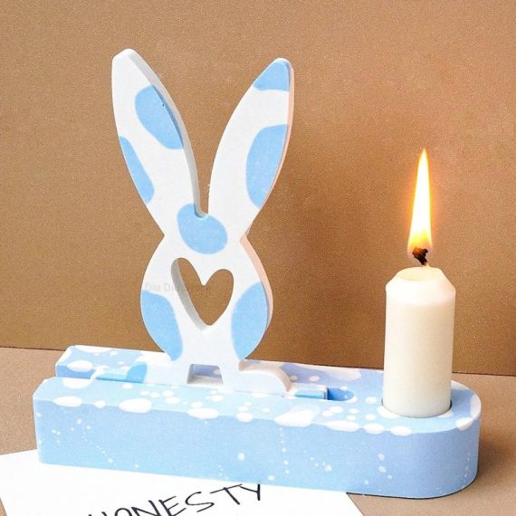 Garden Supplies | 3D Love Rabbit Candle Holder Silicone Mold Diy Easter Bunny Plaster Ornament Making Concrete Resin Candlestick Casting Molds Consumer Electronics Consumer Electronics