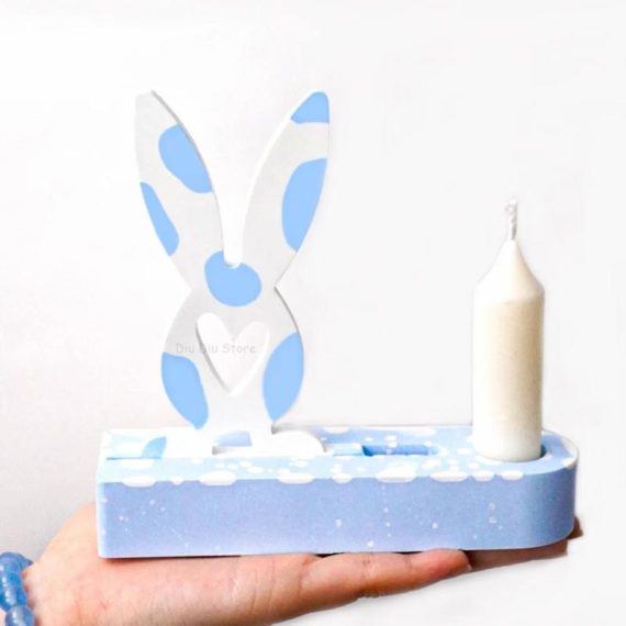 Garden Supplies | 3D Love Rabbit Candle Holder Silicone Mold Diy Easter Bunny Plaster Ornament Making Concrete Resin Candlestick Casting Molds Consumer Electronics Consumer Electronics