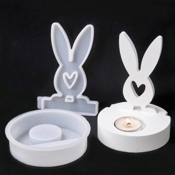 Garden Supplies | 3D Love Rabbit Candle Holder Silicone Mold Diy Easter Bunny Plaster Ornament Making Concrete Resin Candlestick Casting Molds Consumer Electronics Consumer Electronics