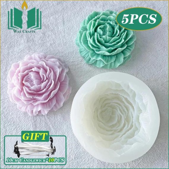 Garden Supplies | 5Pcs 3D Large Peony Silicone Candle Mold Diy Handmade Creative Flower Aromatherapy Plaster Resin Soap Making Supplies Home Gifts Consumer Electronics Consumer Electronics