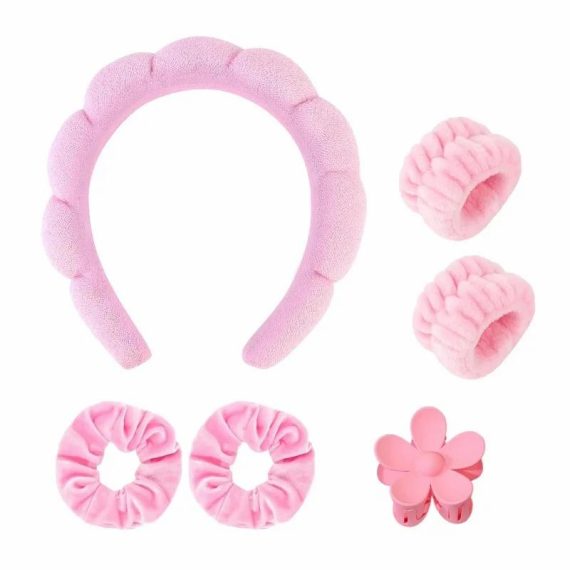 Health & Beauty | 6Pcs Spa Headband For Washing Face Skincare Headbands And Wristbands Hair Bands Clips Set For Face Hair Beauty Consumer Electronics Consumer Electronics