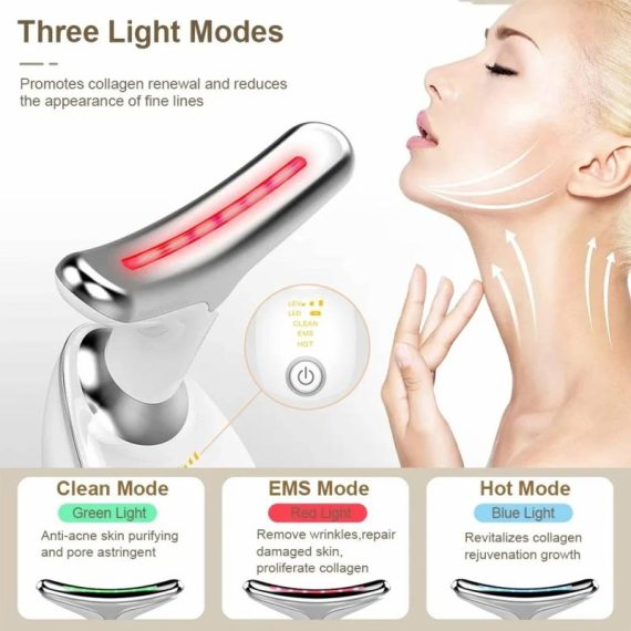 Health & Beauty | Neck Facial Massager Lifting Ems Microcurrent Led Photon Therapy Vibration Face Beautify Anti Wrinkles Tightening Skin Care Tool Consumer Electronics Consumer Electronics