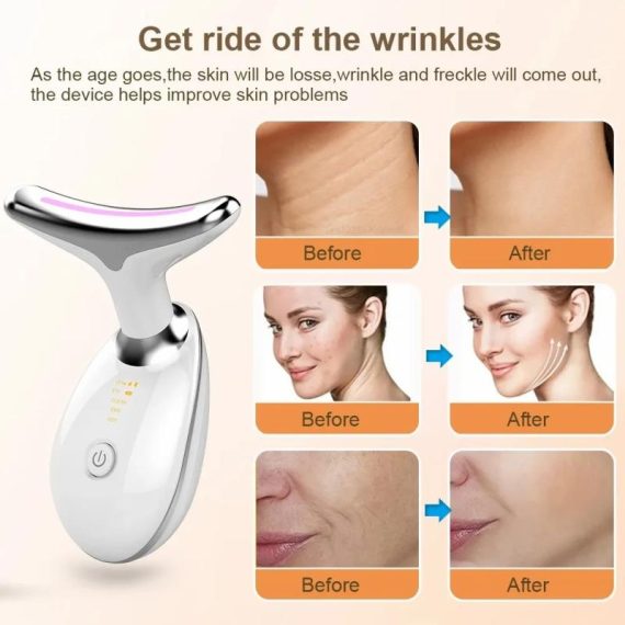 Health & Beauty | Neck Facial Massager Lifting Ems Microcurrent Led Photon Therapy Vibration Face Beautify Anti Wrinkles Tightening Skin Care Tool Consumer Electronics Consumer Electronics