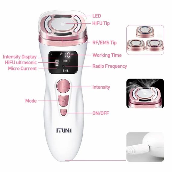 Health & Beauty | New Mini Hifu Radio Frequency Ultrasonic Machine Ems Micro Current Facial Beauty Instrument Firming Skin Care Anti-Wrinkle Tool Consumer Electronics Consumer Electronics