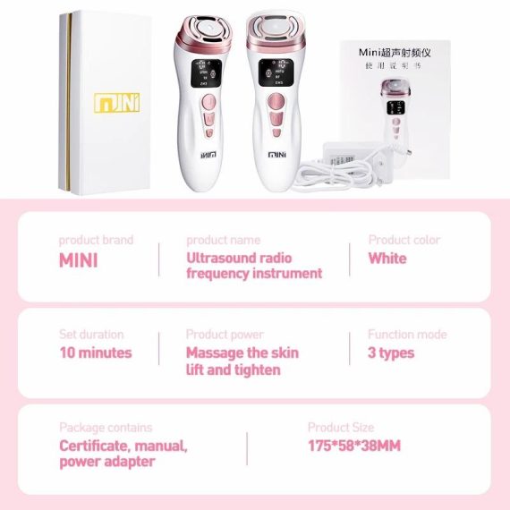 Health & Beauty | New Mini Hifu Radio Frequency Ultrasonic Machine Ems Micro Current Facial Beauty Instrument Firming Skin Care Anti-Wrinkle Tool Consumer Electronics Consumer Electronics