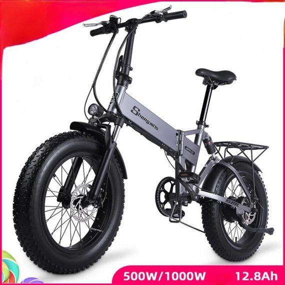 Outdoors & Sports | 500W 48V Electric Bike 20 Inch 4.0 Fat Tire Electric Bicycles 12.8Ah Lithium Battery Power Electric Bike Folding Mountain Bike Outdoors & Sports Outdoors & Sports