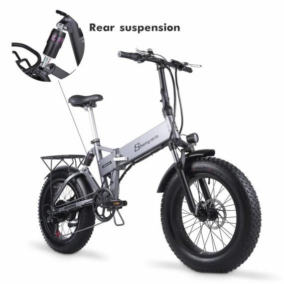 Outdoors & Sports | 500W 48V Electric Bike 20 Inch 4.0 Fat Tire Electric Bicycles 12.8Ah Lithium Battery Power Electric Bike Folding Mountain Bike Outdoors & Sports Outdoors & Sports