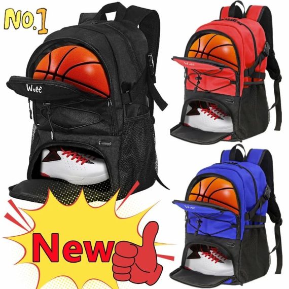 Outdoors & Sports | Basketball Backpack Large Sport Bag With Separate Ball Holder Shoes Compartment For Basketball Soccer Volleyball Swim Gym Travel Outdoors & Sports Outdoors & Sports