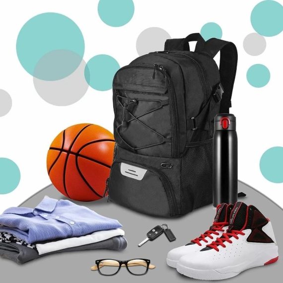 Outdoors & Sports | Basketball Backpack Large Sport Bag With Separate Ball Holder Shoes Compartment For Basketball Soccer Volleyball Swim Gym Travel Outdoors & Sports Outdoors & Sports