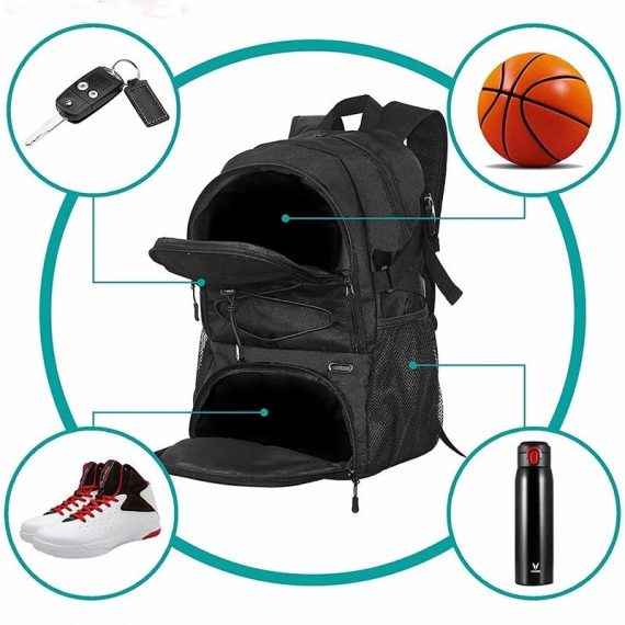 Outdoors & Sports | Basketball Backpack Large Sport Bag With Separate Ball Holder Shoes Compartment For Basketball Soccer Volleyball Swim Gym Travel Outdoors & Sports Outdoors & Sports