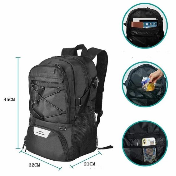 Outdoors & Sports | Basketball Backpack Large Sport Bag With Separate Ball Holder Shoes Compartment For Basketball Soccer Volleyball Swim Gym Travel Outdoors & Sports Outdoors & Sports