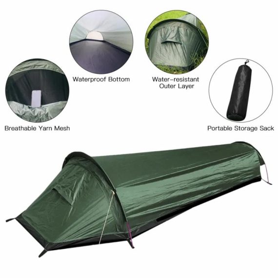 Outdoors & Sports | Camping Single Person Tent Ultralight Compact Outdoor Sleeping Bag Tent Larger Space Waterproof Backpacking Tent Cover Hiking Outdoors & Sports Outdoors & Sports