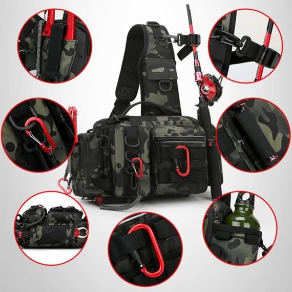 Outdoors & Sports | Fishing Lures Box Tackle Bag Multifunctional Tactical Waist Pack Single Crossbody Shoulder Backpack Gear Storage Camping Bags Outdoors & Sports Outdoors & Sports