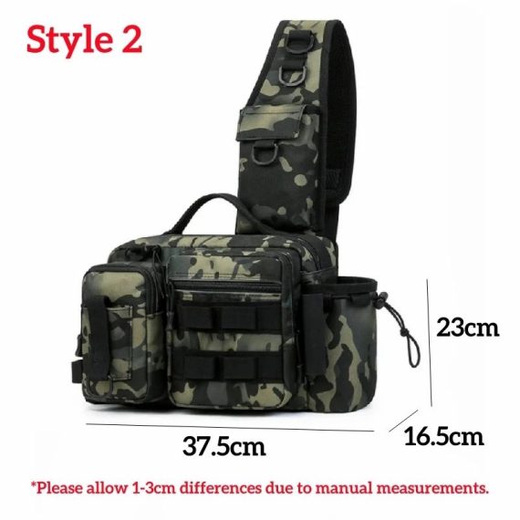 Outdoors & Sports | Fishing Lures Box Tackle Bag Multifunctional Tactical Waist Pack Single Crossbody Shoulder Backpack Gear Storage Camping Bags Outdoors & Sports Outdoors & Sports