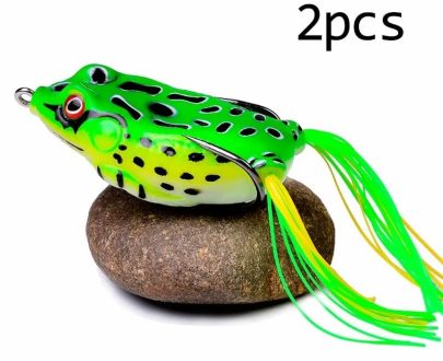 Outdoors & Sports | Frog Lures 2Pcs Soft Tube Bait Plastic Fishing Lure With Hooks Top Water Soft 3D Eyes Artificial Wild Hanging Fishing Bait Tool Outdoors & Sports Outdoors & Sports