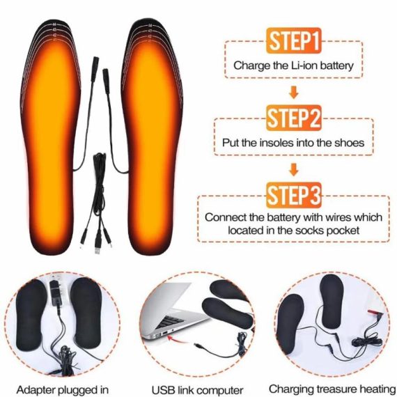 Outdoors & Sports | Usb Heated Shoe Insoles Electric Foot Warming Pad Feet Warmer Sock Pad Mat Winter Outdoor Sports Heating Insole Winter Warm Outdoors & Sports Outdoors & Sports