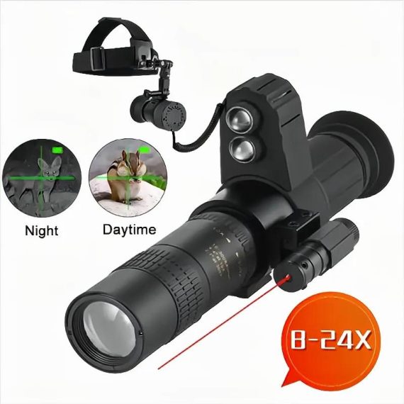 Outdoors & Sports | Head-Mounted Night Vision Device Outdoor 24X Zoom Search Telescope Head Mounted Sight Tactical Cross Cursor Hunting Laser Sight Outdoors & Sports Outdoors & Sports