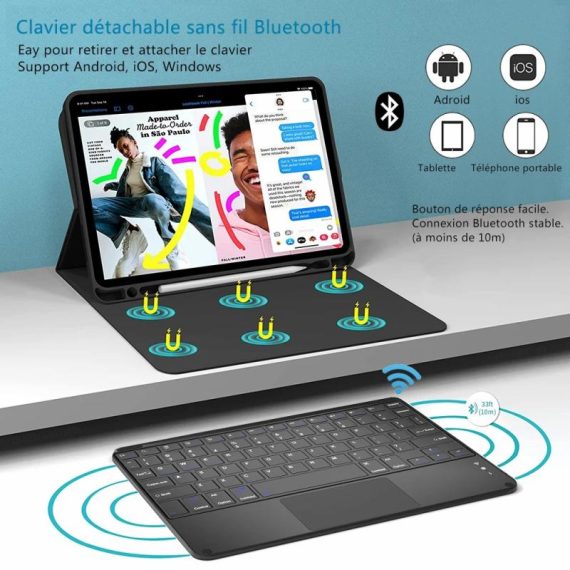 Cell Phones & Accessories | For Ipad Keyboard Case For Ipad 9Th 10Th Generation Ipad Pro 12 9 11 Inch Air 5 4 Mini 6 2022 10.2 8Th 7Th Magic Keyboard Case Cell Phones & Accessories Cell Phones & Accessories